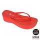 QWQ夾拖的創意(女) - 慛燦面鑽 6cm夾腳拖鞋 - 搖滾紅 product thumbnail 3