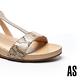 涼鞋 AS 時髦異材質拼接工字造型楔型高跟涼鞋－米 product thumbnail 6