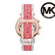 Michael Kors Parker 輕奢三眼晶鑽女錶 粉x白PVC 39MM MK6951 product thumbnail 5