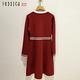 JESSICA RED - 經典撞色滾邊小香風長袖針織洋裝832Z77（紅） product thumbnail 3