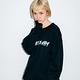 X-girl #1 FLOWER CREW SWEAT TOP 大學T-黑 product thumbnail 2