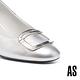 高跟鞋 AS 時髦新經典LOGO大方釦金屬綿羊皮高跟鞋－銀 product thumbnail 6