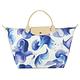 LONGCHAMP SPLASH水花圖案棉質帆布短提把手提包(中/藍) product thumbnail 2