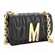 MOSCHINO M字衍縫牛皮迷你翻蓋斜背包(黑色) product thumbnail 5