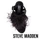 STEVE MADDEN-FEFE 羽毛綴飾圓釦細帶高跟涼鞋-黑色 product thumbnail 5