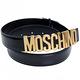 MOSCHINO 義大利製金色字母LOGO高質感牛皮皮帶(黑/44) product thumbnail 2