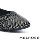 低跟鞋 MELROSE 美樂斯 華麗舒適雙色晶鑽飛織布尖頭低跟鞋－黑 product thumbnail 6