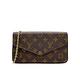 二手品 Louis Vuitton Felicie Pochette字花帆布鍊帶斜揹/手拿包(M61276-咖) product thumbnail 2