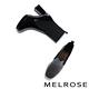短靴 MELROSE 美樂斯 率性牛漆皮拼接彈力飛織布方頭美型高跟短靴－黑 product thumbnail 5