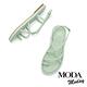 涼鞋  MODA MODAY 優雅氣質純色交叉條帶平底涼鞋－綠 product thumbnail 5