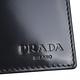 PRADA 金字LOGO簡約素面牛皮卡片夾(黑) product thumbnail 6