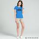 GIORDANO 女裝英文口號純棉印花TEE-33 杜若藍 product thumbnail 2