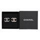 CHANEL 香奈兒經典雙C LOGO 方圓水鑽交錯鑲嵌穿式耳環(銀) product thumbnail 3