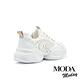 休閒鞋 MODA MODAY 復古運動風異材質牛皮老爹厚底休閒鞋－杏 product thumbnail 4