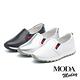 休閒鞋 MODA MODAY 極簡百搭十字紋理全真皮厚底休閒鞋－黑 product thumbnail 7