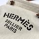 HERMES 經典ALINE HERMES字母LOGO帆布肩背包(米白X黑) product thumbnail 2