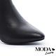 短靴 MODA Luxury 典雅都市扭結裝飾牛皮尖頭粗跟短靴－蛇紋 product thumbnail 6