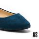 平底鞋 AS 經典質感金屬 LOGO 羊麂皮平底娃娃鞋－藍 product thumbnail 6