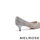 低跟鞋 MELROSE 自信亮麗純色晶鑽鏤空尖頭低跟鞋－灰 product thumbnail 4