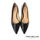 Tino Bellini 巴西進口質感時髦鱷魚紋牛皮尖頭粗跟鞋-黑 product thumbnail 4
