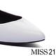 低跟鞋 MISS 21 獨特中縫線配色跟設計全真皮尖頭低跟鞋－白 product thumbnail 6