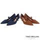 Tino Bellini巴西進口牛皮壓紋瑪莉珍低跟鞋_藍 product thumbnail 6
