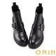 ORIN 造型皮釦真皮切爾西短靴 黑色 product thumbnail 4