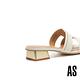 拖鞋 AS 金屬風質感純色全真皮低跟拖鞋－白 product thumbnail 4