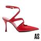 高跟鞋 AS 優雅性感流線繫帶羊皮美型尖頭高跟鞋－紅 product thumbnail 3