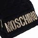 Moschino 品牌金色字母LOGO圖騰尼龍菱格紋後背包(小/黑) product thumbnail 8