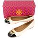 TORY BURCH Chelsea 黃銅標誌拼接漆皮娃娃鞋(奶油白) product thumbnail 5