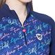 【Lynx Golf】女款吸排合身版易溶紗材質Lynx印花盾型織標長袖立領POLO衫/高爾夫球衫-深藍色 product thumbnail 4