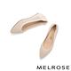 低跟鞋 MELROSE 美樂斯 氣質編織鏤空羊皮尖頭楔型低跟鞋－白 product thumbnail 5