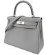 HERMES Kelly TG牛皮手提/肩背凱莉包(28CM/4Z灰/銀釦) product thumbnail 2