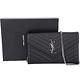 YSL Saint Laurent Monogram V型絎縫荔紋牛皮鍊帶信封包(黑色) product thumbnail 8