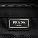 PRADA TESSUTO SAFFI經典織紋LOGO雙釦牛皮飾邊尼龍斜背書包(黑) product thumbnail 9