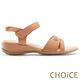 CHOiCE 細緻牛皮造型厚底 女 涼鞋 棕色 product thumbnail 3