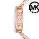 Michael Kors Parker 輕奢三眼晶鑽女錶 粉x白PVC 39MM MK6951 product thumbnail 4