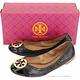 TORY BURCH Minnie 銅金盾牌牛皮拼接平底娃娃鞋(黑色) product thumbnail 5