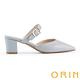 ORIN 側邊金屬釦羊皮穆勒中跟鞋 灰藍 product thumbnail 3