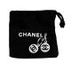 CHANEL 經典圓牌雙C LOGO墜飾穿式耳環(黑X白) product thumbnail 6