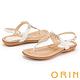 ORIN 耀眼時尚 葉子造型鑽飾牛皮夾腳涼鞋-白色 product thumbnail 7
