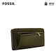 FOSSIL Logan 多層真皮拉鍊RFID防盜長夾-沼綠色 SL7831376 product thumbnail 4