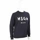 MSGM 字母印花毛圈襯裡黑色棉質長袖運動衫 大學T(男款) product thumbnail 3