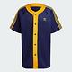 Adidas CL+ SS BB Shirt IM4458 男 短袖 襯衫 亞洲版 休閒 復古 三葉草 寬鬆 深藍黃 product thumbnail 4