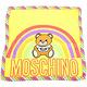 MOSCHINO 彩虹泰迪熊字母印花黃底真絲方巾 領巾(50x50) product thumbnail 2