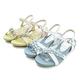 GDC-可愛小花水鑽裝飾真皮楔型厚底涼鞋-白色 product thumbnail 5