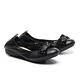 低跟鞋 MELROSE 舒適典雅角珠蝴蝶扭結牛皮楔型低跟鞋－黑 product thumbnail 2