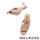 拖鞋 MELROSE 質感簡約編織造型方頭高跟拖鞋－粉 product thumbnail 5