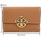 TORY BURCH Miller  雙T標誌荔枝牛皮釦式三折中夾(棕色) product thumbnail 5